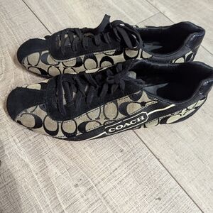 Coach Black and Grey Patterned Sneakers